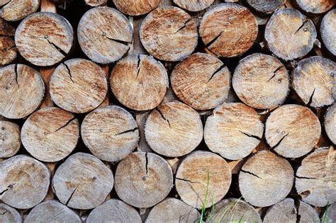 Wall Made Of Stacked Wood Stock Photo Image Of Backgrounds 34015780