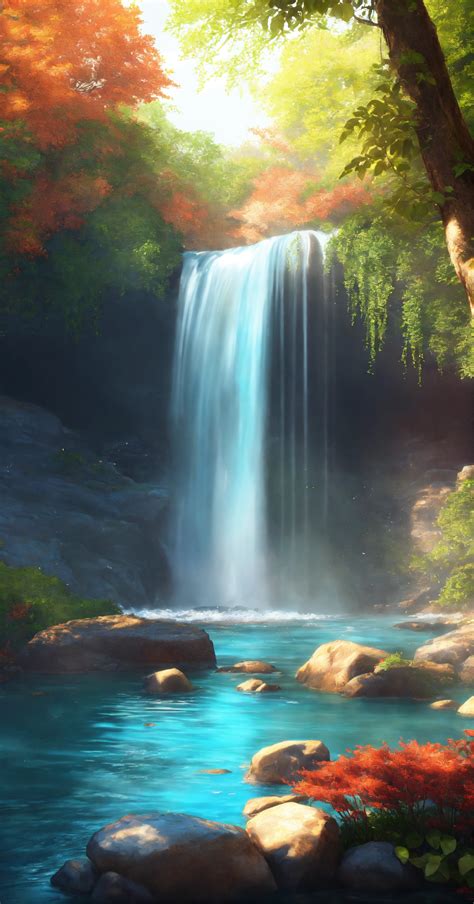 Lexica Illustrate A Serene Peaceful Waterfall This Scene Inspires