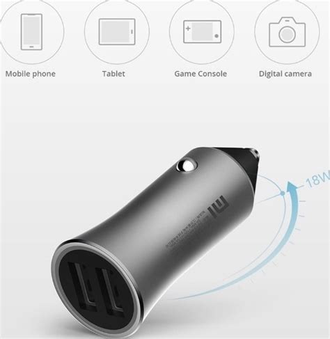 Mi 18w Car Charger Pro Version Fast Charging Grey Gds4104gl Buy Best Price In Saudi Arabia