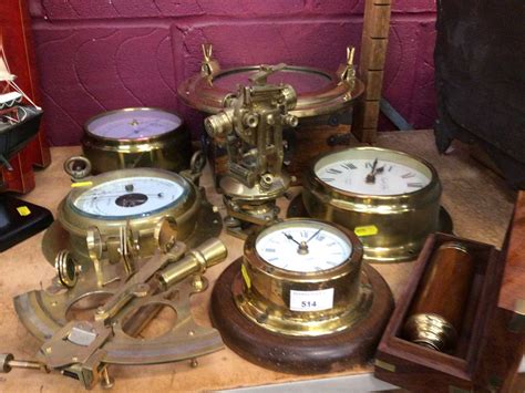 Lot 514 Selection Of Nautical Brass Ware Including