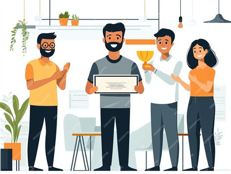 A smiling employee receiving recognition holding a certificate or