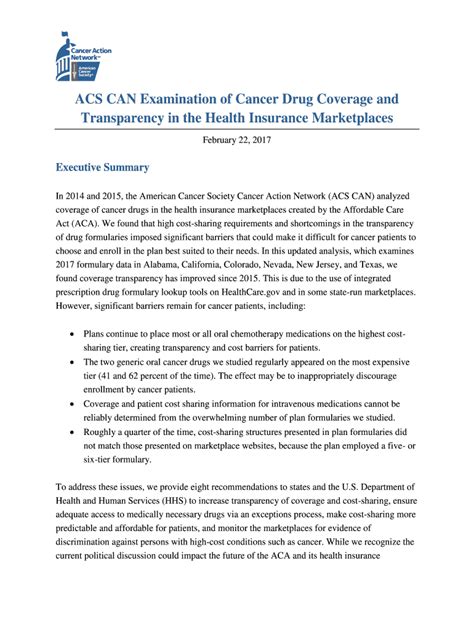 Fillable Online Acscan Acs Can Examination Of Cancer Drug Coverage And