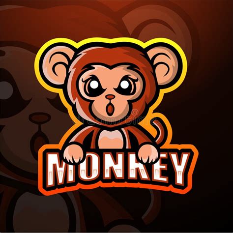 Monkey Mascot Esport Logo Design Stock Vector Illustration Of Forest