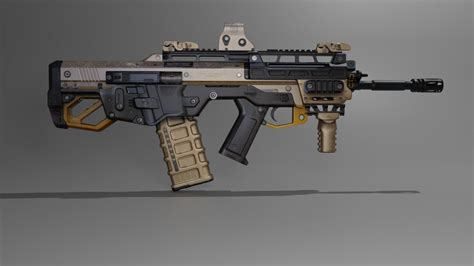 3d Model Assault Rifle Vr Ar Low Poly Cgtrader