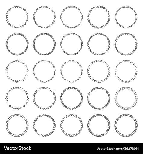 Set Decorative Circular Frames Royalty Free Vector Image