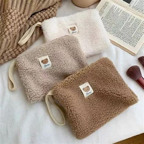 Sac De Rangement En Peluche De Grande Capacit Pour Cosm Tiques Et