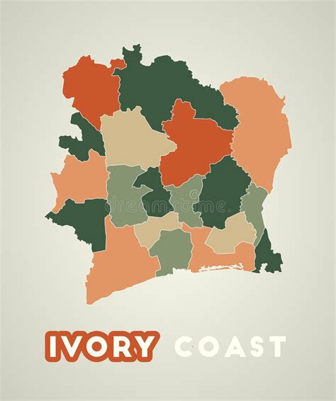 Ivory Coast Regions Map Stock Illustrations 197 Ivory Coast Regions