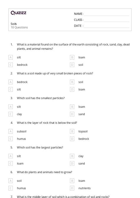 50 Soils Worksheets On Quizizz Free And Printable