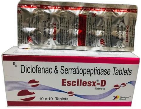 Serratiopeptidase Diclofenac Sodium Tablets 50 Mg At Rs 114000box In