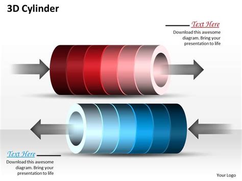 3d Cylinder Shapes Powerpoint Template Slide Presentation Graphics