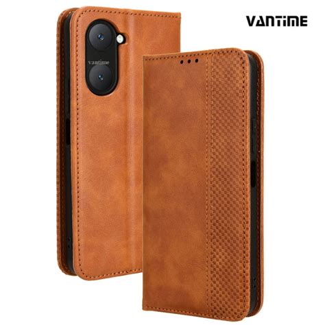 Vantime For Vivo Y03 Y03t Y18 Y18s Y28s 4G 5G Retro PU Leather