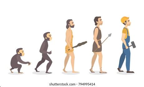 Evolution Man Monkey Engineer Stock Vector (Royalty Free) 794995414 ...