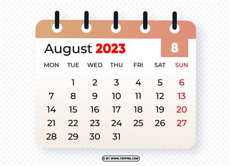 Free download | HD PNG august 2023 graphic calendar png image - Image ...