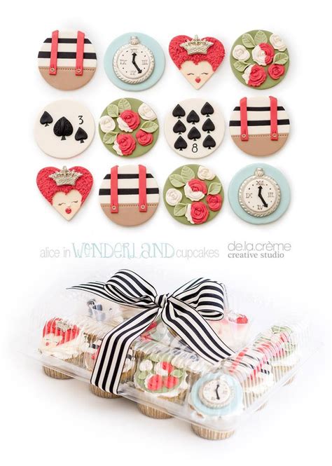 Alice In Wonderland Cupcake Toppers De La Creme Alice No Pais Das