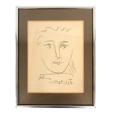 1960s Vintage Pablo Picasso Pour Robie Signed Original Etching Print