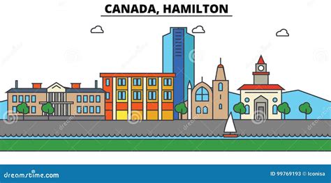 Canada, Hamilton. City Skyline Architecture . Editable Stock Vector ...