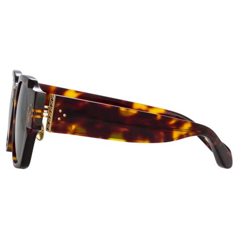 Linda Farrow Ramon Rectangular Sunglasses In Tortoiseshell