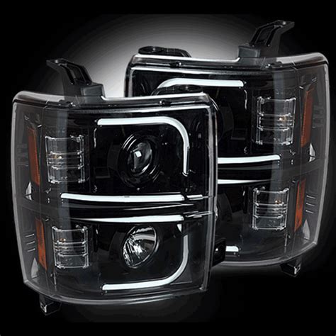 Recon GM Chevy Projector Headlights OLED Halos DRL Smoked Lens