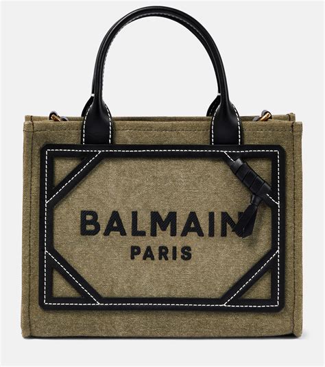 Balmain B Army Small Canvas Tote Bag In Black Lyst