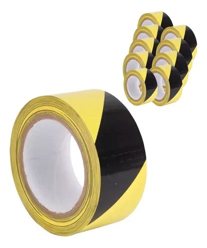 X10 Cinta Delimitadora Amarillo Negro Demarcado 20mts X 48mm