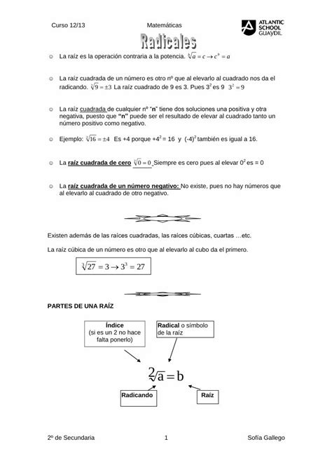 Pdf Curso Matem Ticas La Ra Z Es La Operaci N Contraria