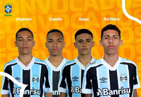 Quatro atletas gremistas são convocados para a Seleção Brasileira Sub 15