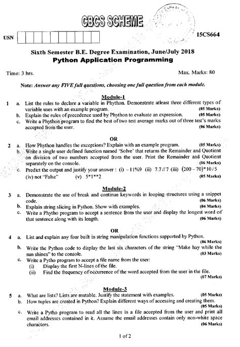 Visvesvaraya Technological University B E COMPUTER SCIENCE CBCS