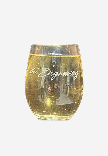 Laser Engraved 420ml Stemless Wine Glass Corporate 4 U Engraving