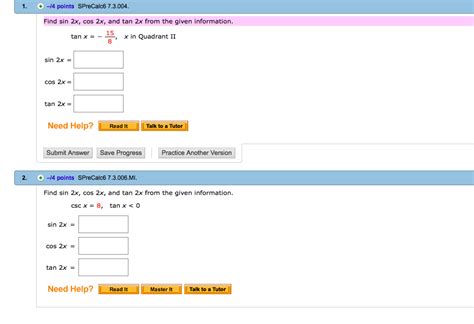 Solved Points Sprecalc Find Sin X Cos X Chegg