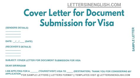 Cover Letter For Document Submission For Visa Visa Application Cover Letter Sample Youtube