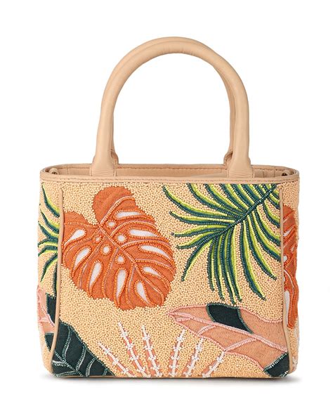 Tasha Beaded Box Tote Apricot Multi — Rafe New York