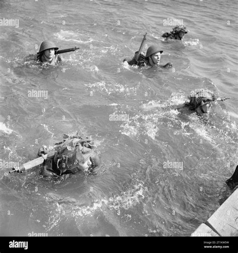 Allied Preparations For D Day British Troops Learning To Swim Across A