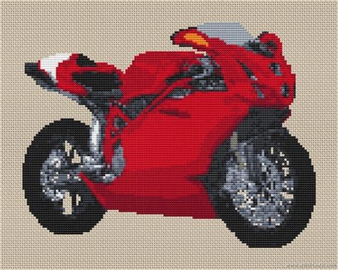 Ducati 749 Motorcycle Cross Stitch Kit And Chart Stitchtastic