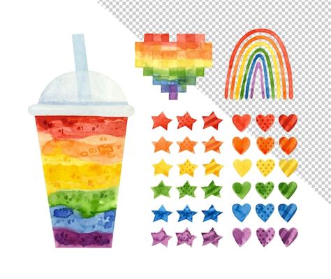 Premium Psd Lgbt Pride Month Watercolor Clipart Rainbor Lgbtq Art