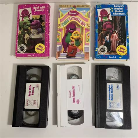 Vintage Barney Vhs Lot Of 3 Rock With Sense Sational Day Magical Musical £1300 Picclick Uk