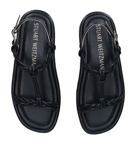 Womens Stuart Weitzman Black Leather Calypso Lift Sandals Harrods Uk