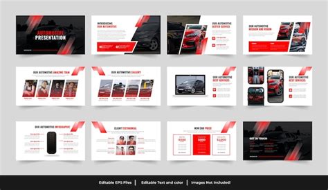 Design De Modelo De Powerpoint Automotivo Vetor Premium