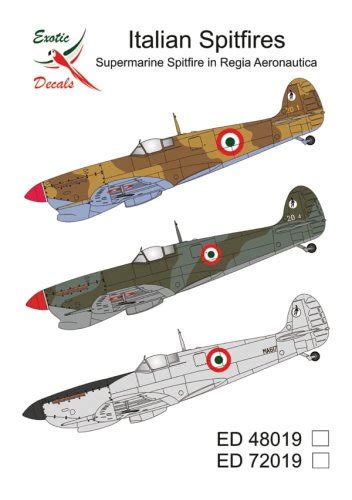 Exotic Decals Italian Spitfires Supermarine Spitfire In