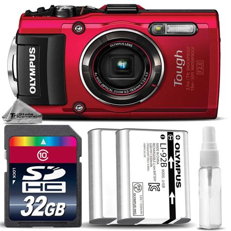 Olympus Stylus TOUGH TG 4 Digital Camera Red 32GB CLASS 10 MEMORY