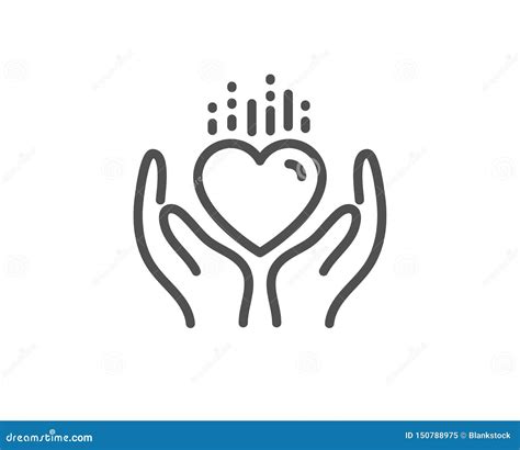 Hold Heart Line Icon Care Love Emotion Sign Vector Ilustraci N Del