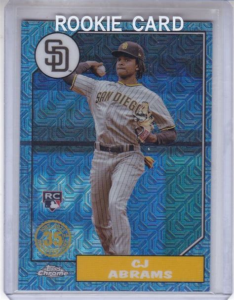 C J Abrams Topps Update Chrome Silver Mojo Rc Blue