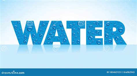 Water Word Filling By Many Water Drops Stock Vector Illustration Of