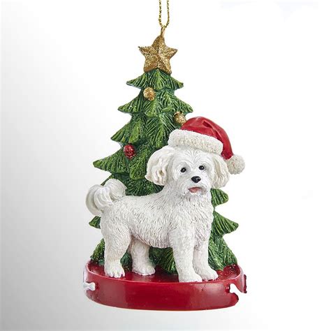 Poodle White Santa Hat Dog Porcelain Christmas Ornament Personalized ...