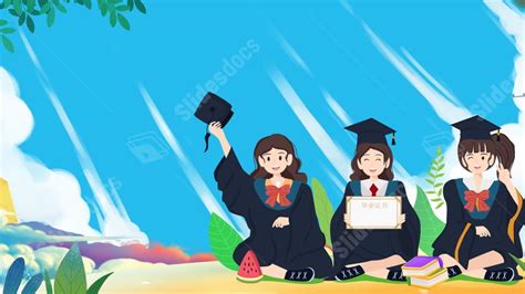 Fondo Dibujos Animados De Juventud De Graduación De Temporada para