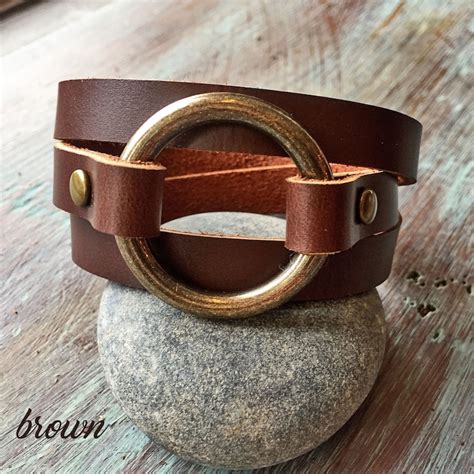 Everyday Leather Wrap Bracelet Womens Leather Wrap Cuff Etsy