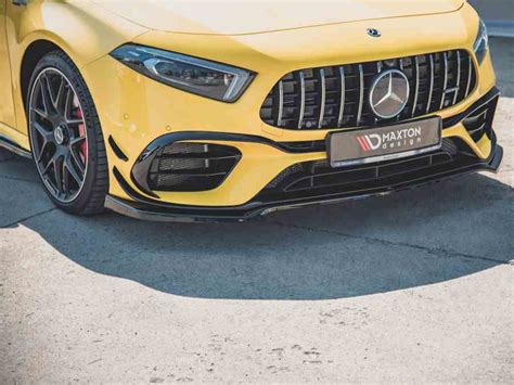 Maxton Front Splitter V1 Mercedes Amg A45 S W177 2019 Textured For Mercedes A45 S Scc