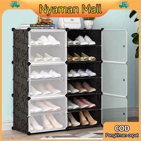 Jual Nyaman Rak Sepatu Anti Debu Layer Tebal Shoe Rack Portable