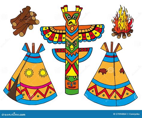 Indians Tepees Collection Stock Vector Illustration Of Indian