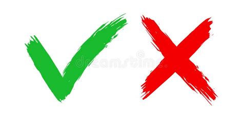 Wrong And Right Icon Check Mark Yes And X Red And Green Color Sign