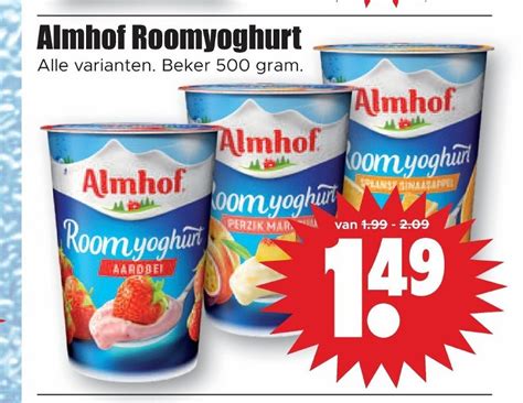 Almhof Roomyoghurt Gram Aanbieding Bij Dirk